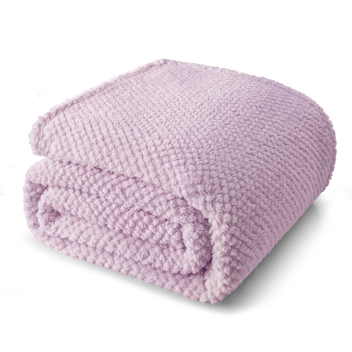 Whale Flotilla Twin Size Fuzzy Fleece Blanket, 60"x80" Fluffy Lightweight Soft Jacquard Bed Blankets for All Seasons, Warm and Cozy, Lilac