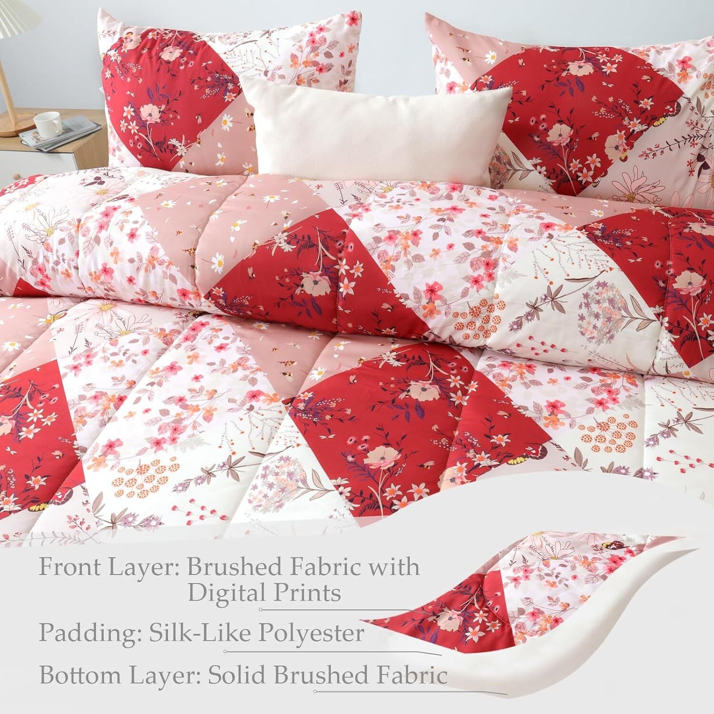 Whale Flotilla King Comforter Set, Soft Reversible Beige Bedding Comforter Set with Pailsey Pattern, 1 Micoriber Printed Comforter and 2 Pillow Shams, 3 Pieces