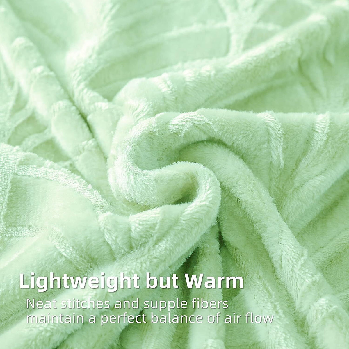 Whale Flotilla Flannel Fleece 60"x80" Twin Size Throw Blanket, Soft Fluffy Velvet Bedspread with Vintage Pattern, Warm Lightweight All-Season Coverlet, Light Green