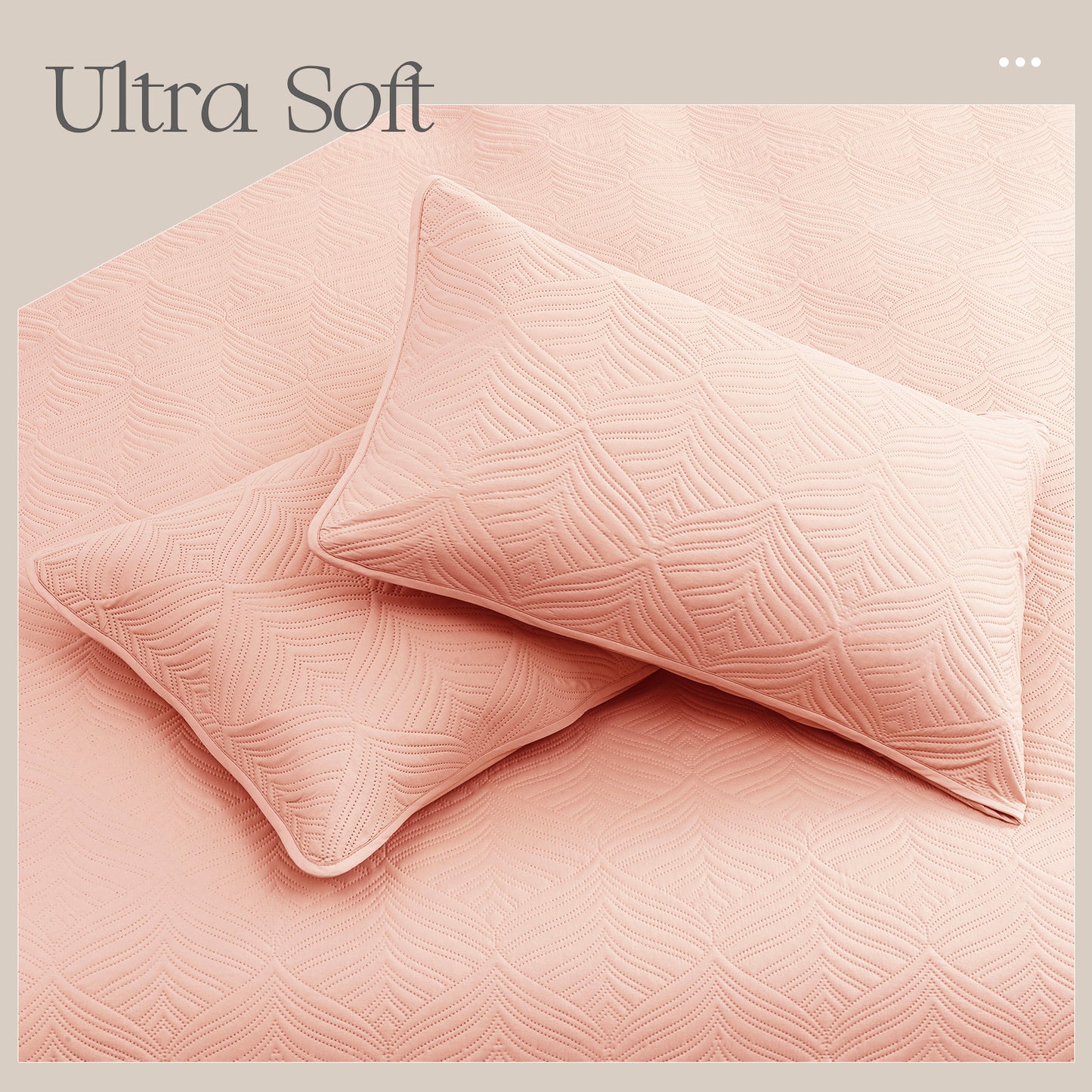 Whale Flotilla 2-Piece Twin Size Quilt Set, Soft Ultrasonic Embossed Bedding Set, Lightweight Bedspread Coverlet with Vintage Pattern, Reversible Bed Cover for All Seasons, Vintage Blush Pink