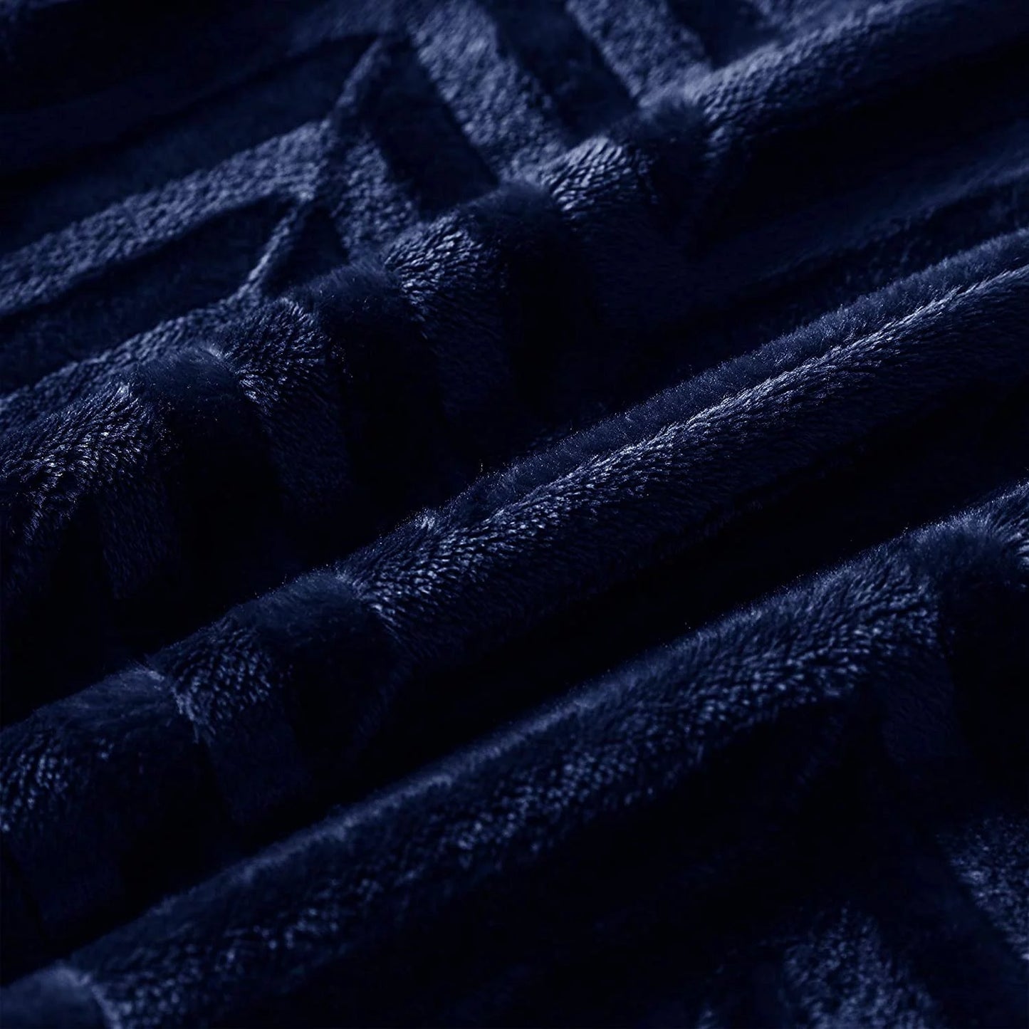 Whale Flotilla Soft Flannel Fleece Lightweight Throw Blanket(50"x60"), Brushed Chevron Design Fluffy Plush Cozy Blanket for All Seasons, Navy Blue