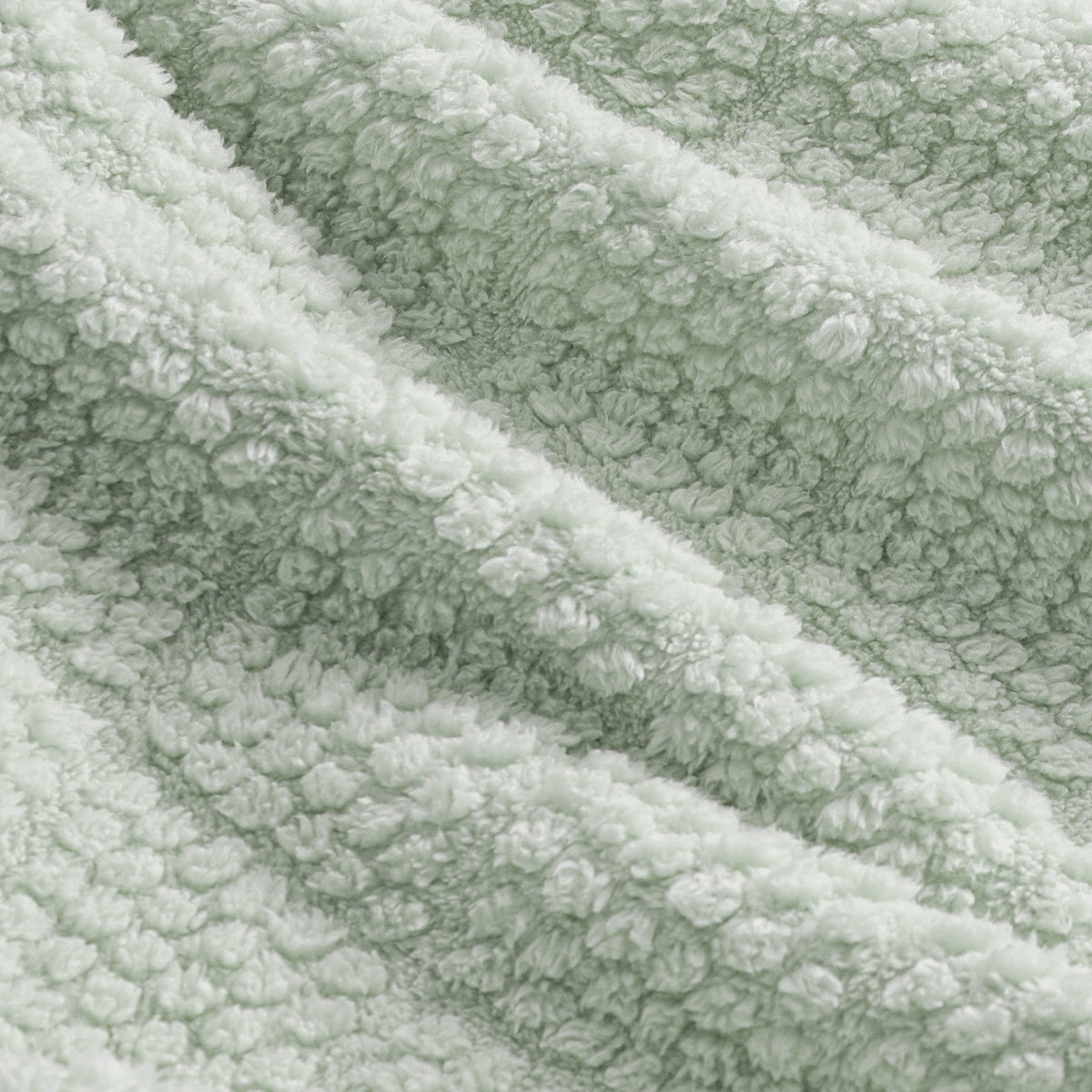Whale Flotilla Fuzzy Fleece King Size Blanket for Bed, Soft Fluffy Jacquard Waffle Blankets for All Season, Lightweight and Warm, 90x104 Inch, Sage Green