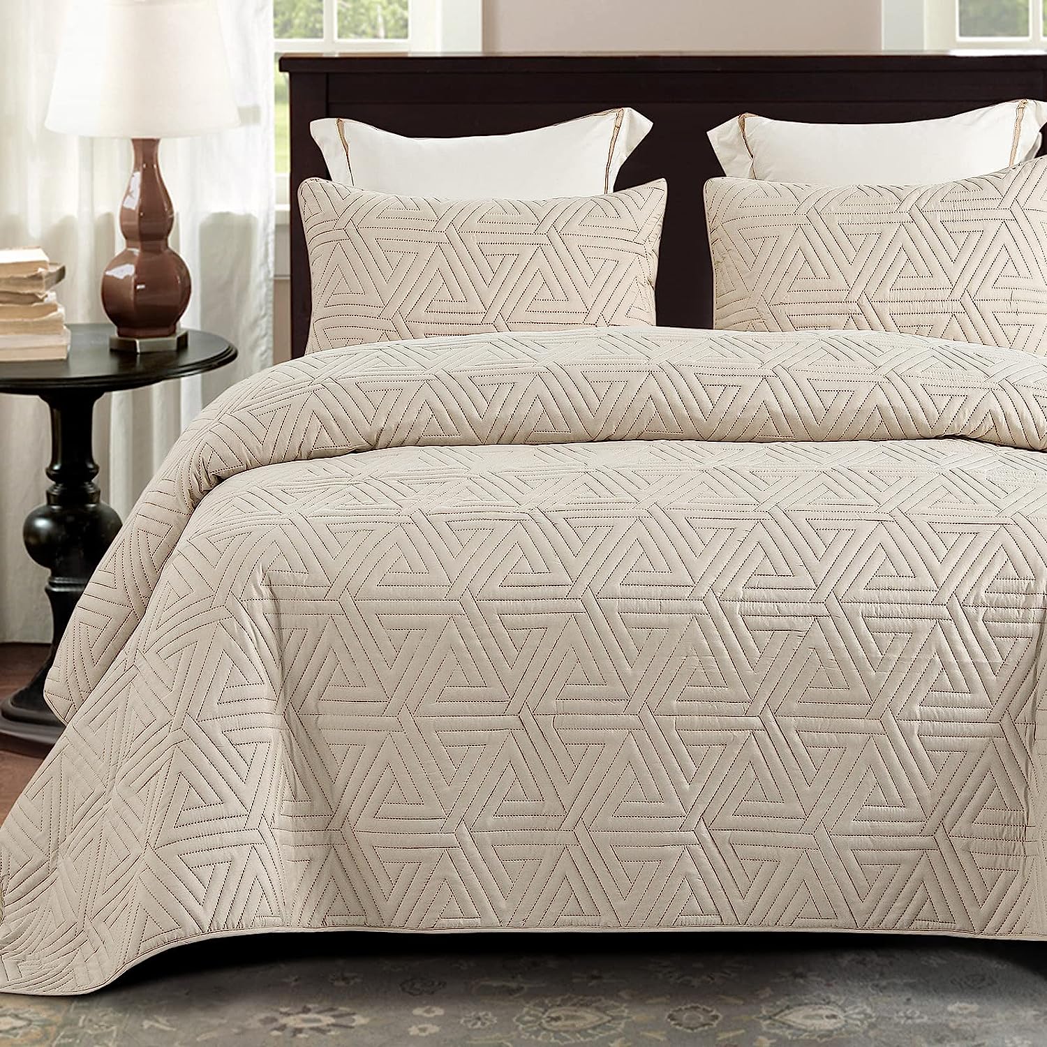 Bedsprei en kussenslopen (250 x 260 cm) Riviera Beige - Beddengoed Bedsprei en kussenslopen (250 x 260 cm) Riviera Beige - Beddengoed