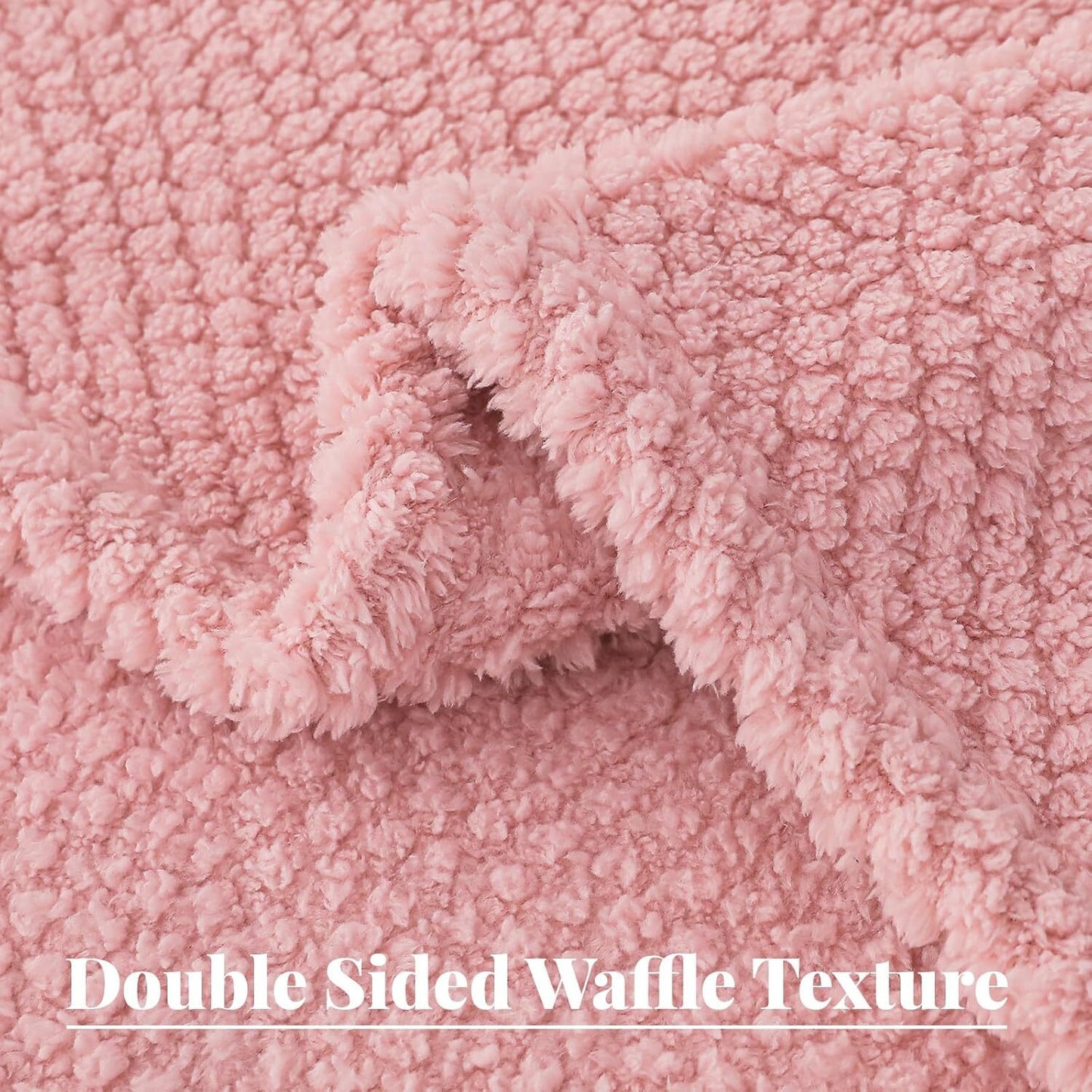 Whale Flotilla Fuzzy Fleece Throw Blanket for Couch, Fluffy Warm Soft Jacquard Blankets for Fall Winter, Lightweight and Cozy, 50x70 Inch, Pink