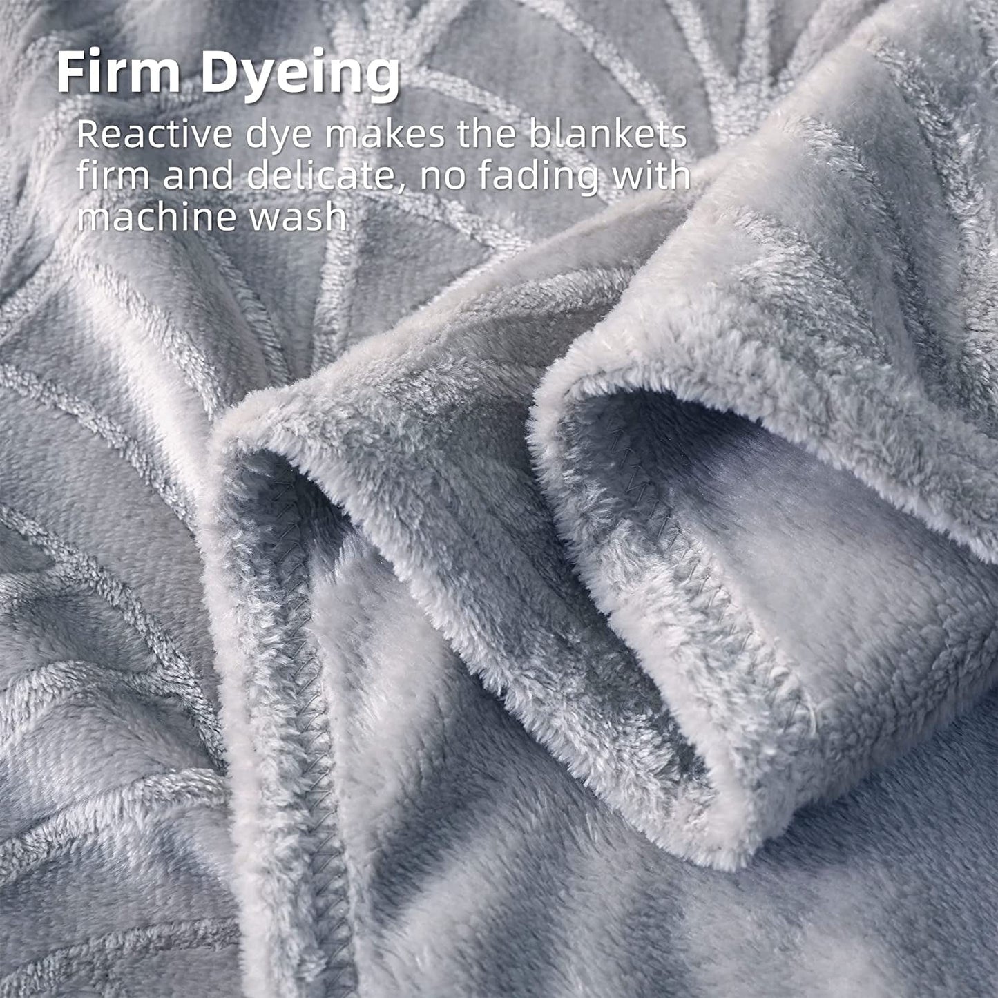 Whale Flotilla Flannel Fleece King Size(90x104 Inch) Lightweight Bed Blanket, Soft Velvet Bedspread Plush Fluffy Coverlet Palm Leaf Design Decorative Blanket for All Seasons, Silver Grey?-