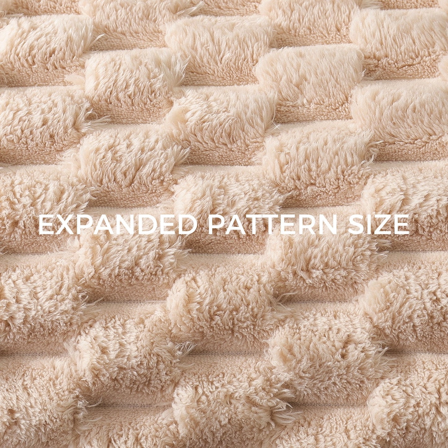 Whale Flotilla 50"x60" Throw Blanket for Couch with Expanded 3D-Jacquard Pattern, Fuzzy Soft Cozy Exquisite Blankets or All Season, Warm and Fluffy, Camel