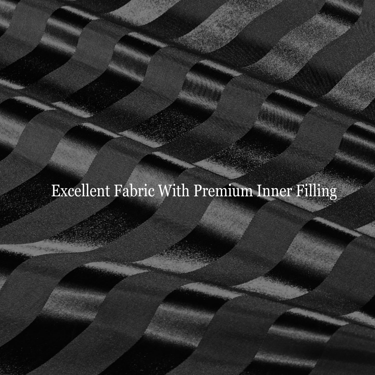 Whale Flotilla Queen Comforter Set 3-Piece Black Satin Stripe Bedding, Lightweight All-Season Reversible Soft Bedding Set with 2 Pillowcases