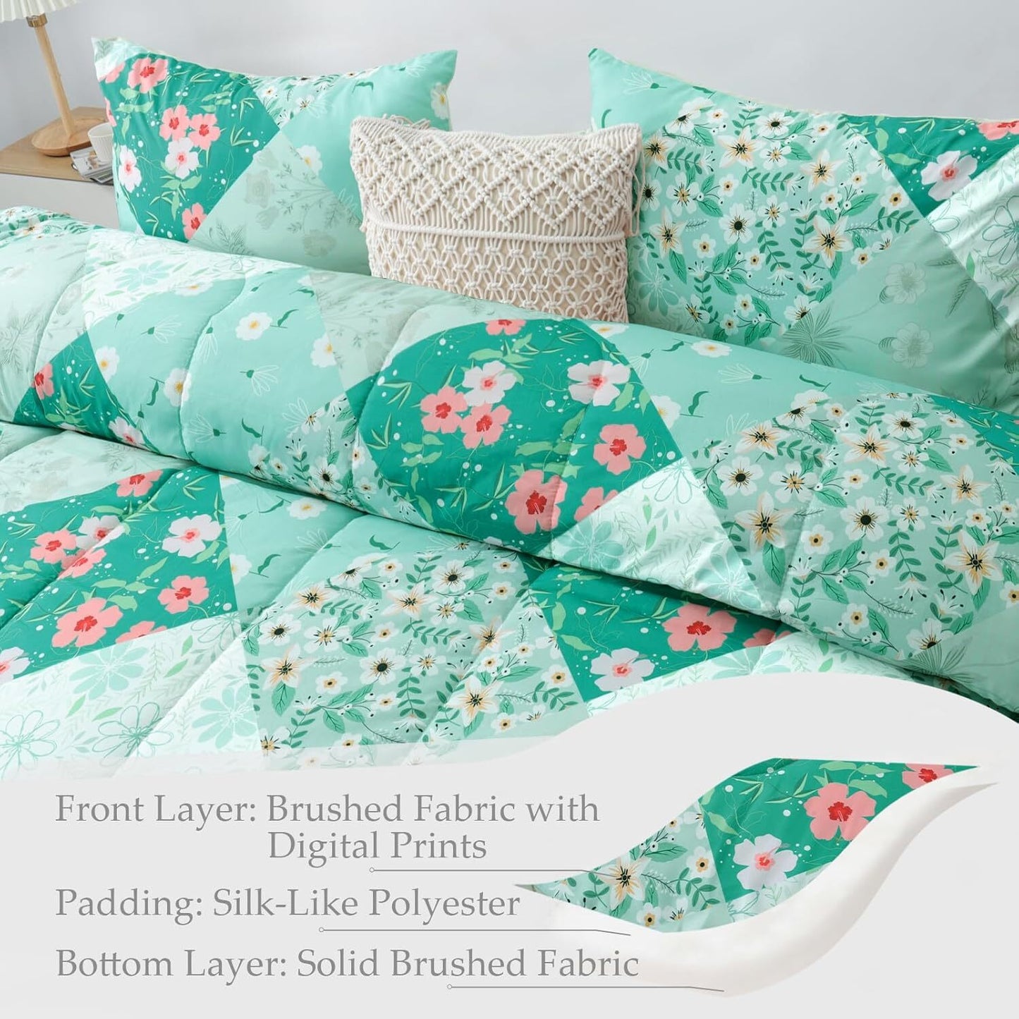Whale Flotilla King Comforter Set, Soft Reversible Beige Bedding Comforter Set with Pailsey Pattern, 1 Micoriber Printed Comforter and 2 Pillow Shams, 3 Pieces