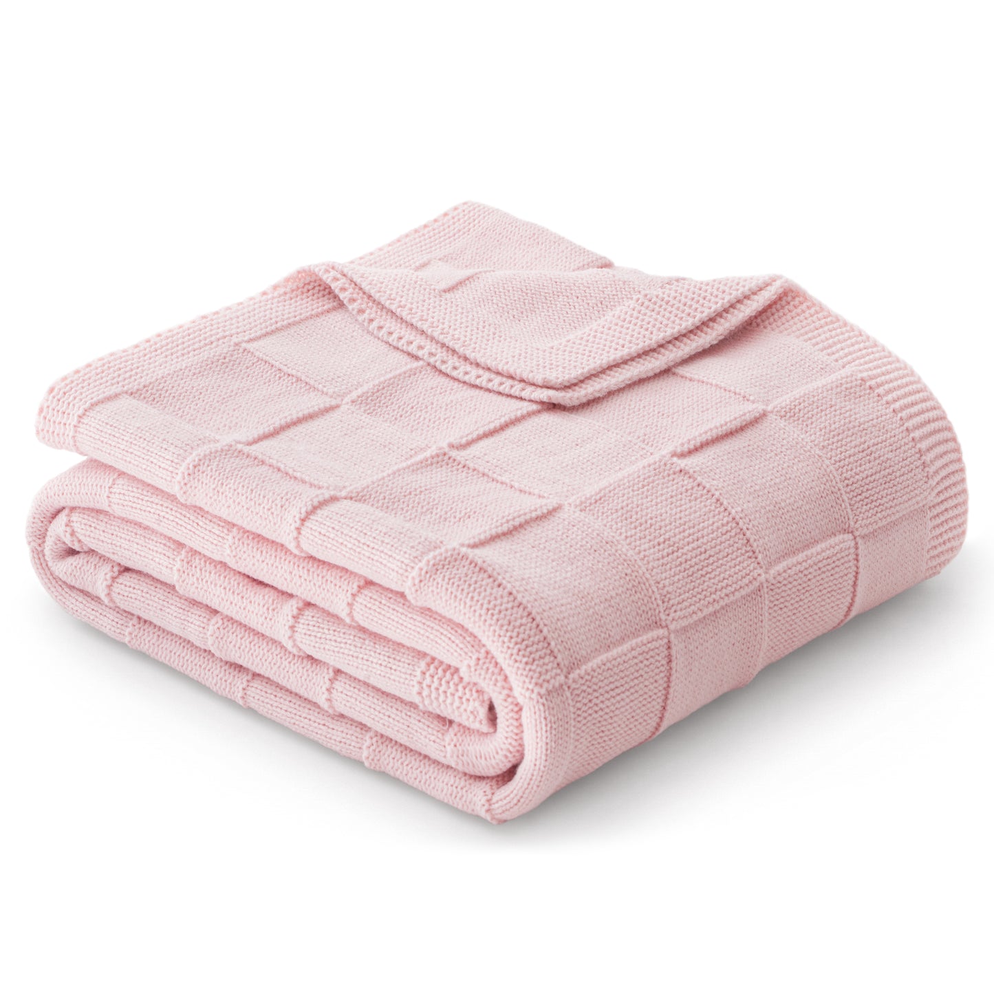 Whale Flotilla Knit Throw Blanket for Couch, Soft Fuzzy Decorative Knitted Blanket for Sofa Bed, Lightweight Cozy Warm Throws, 60x80 Inch, Pink