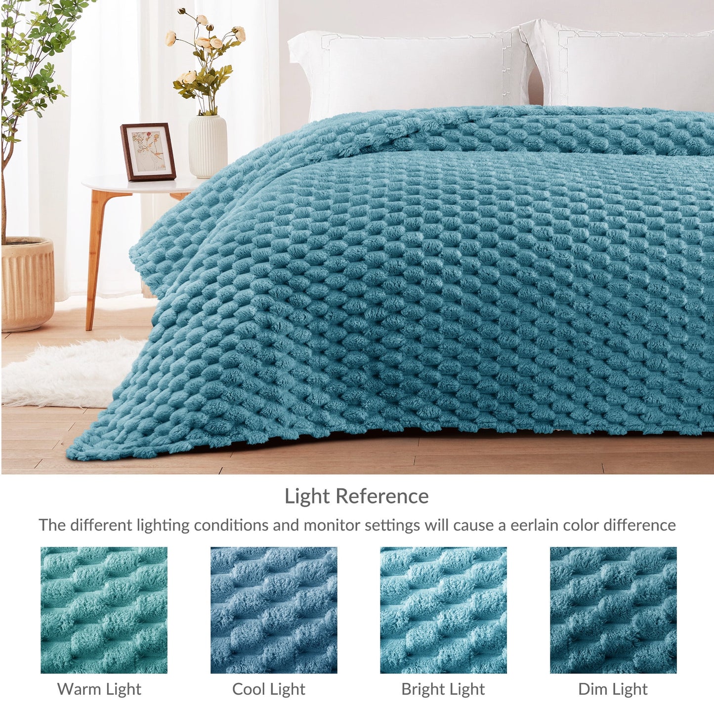 Whale Flotilla 50"x60" Throw Blanket for Couch with Expanded 3D-Jacquard Pattern, Fuzzy Soft Cozy Exquisite Blankets or All Season, Warm and Fluffy, Slate Blue