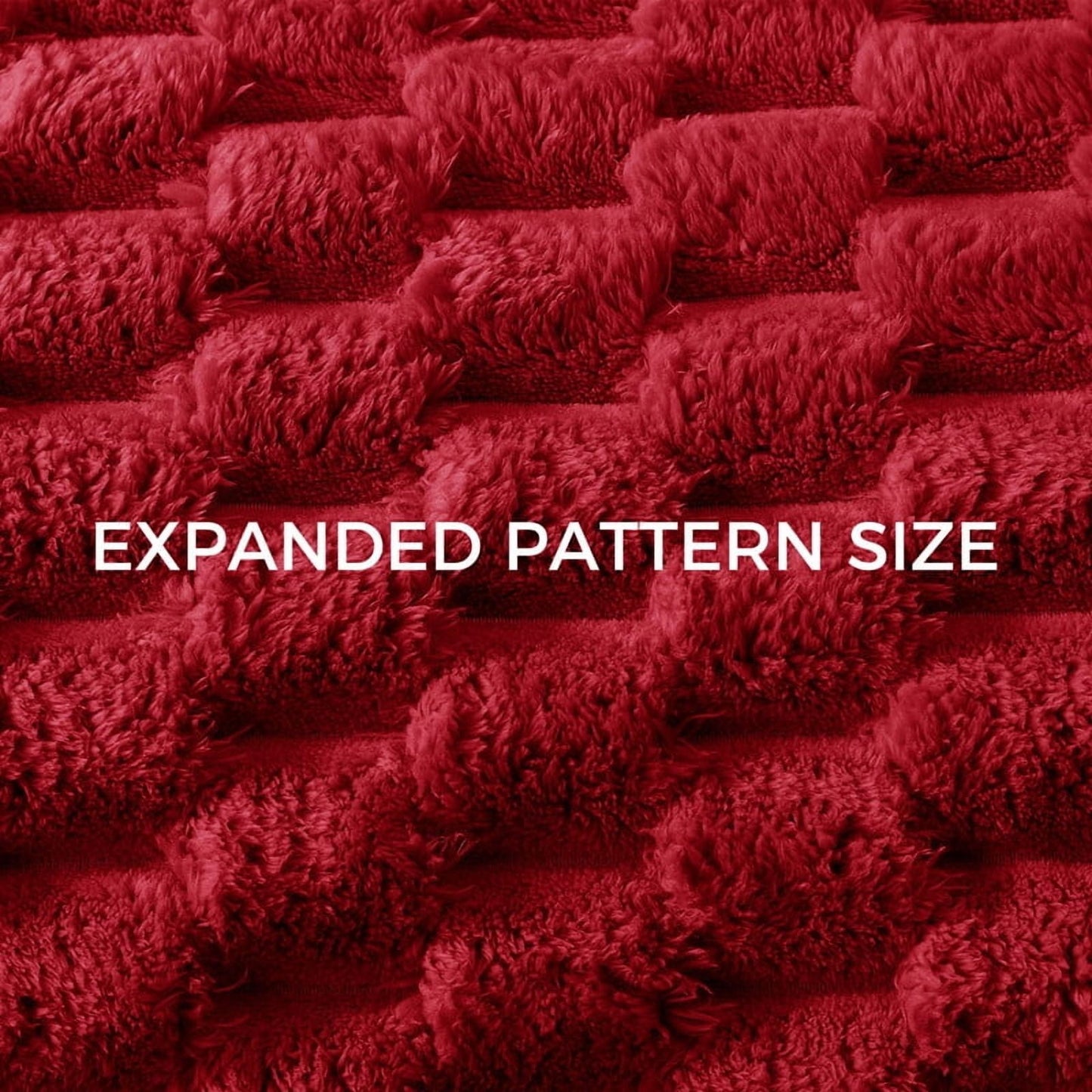 Whale Flotilla 90"x 104" King Size Blanket for Bed with Expanded 3D-Jacquard Pattern, Fuzzy Soft Cozy Exquisite Blankets or All Season, Warm and Fluffy, Red
