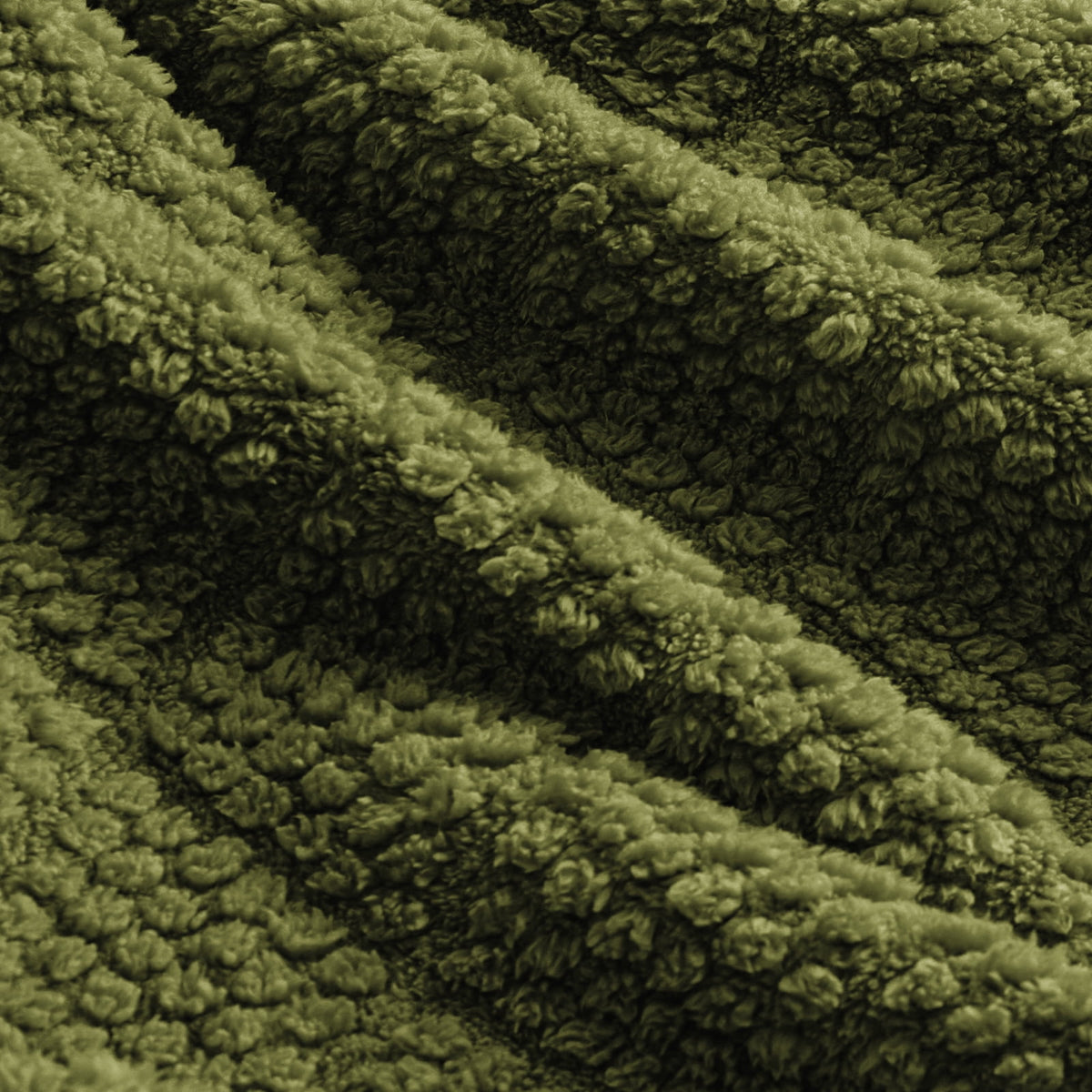 Whale Flotilla Fuzzy Fleece Queen Size Blanket for Bed, Soft Fluffy Jacquard Waffle Blankets for All Season, Lightweight and Warm, 90x90 Inch, Olive
