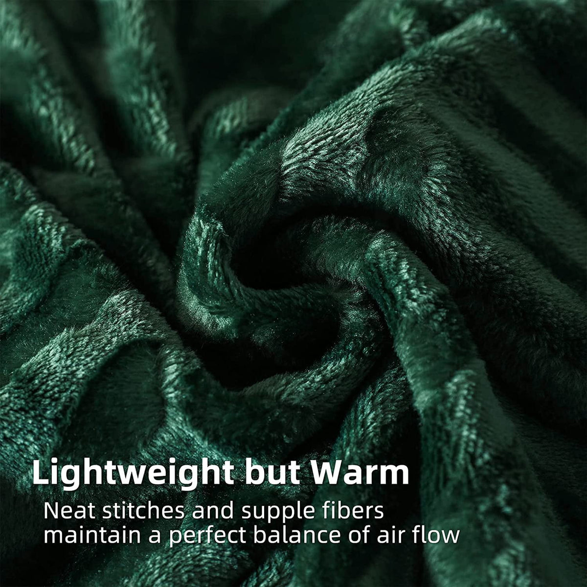 Whale Flotilla Flannel Fleece King Size 90x104 Inch Bed Blanket, Soft Velvet Lightweight Bedspread Plush Fluffy Coverlet Chevron Design Decorative Blanket for All Season, Deep Green