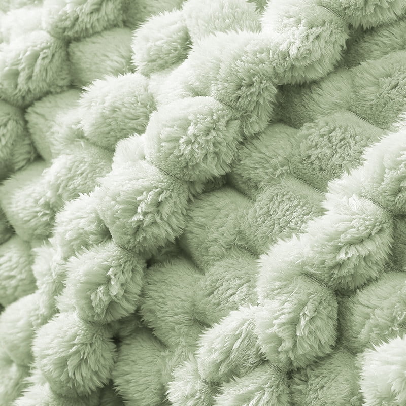 Whale Flotilla 90"x 104" King Size Blanket for Bed with Expanded 3D-Jacquard Pattern, Fuzzy Soft Cozy Exquisite Blankets or All Season, Warm and Fluffy, Sage Green