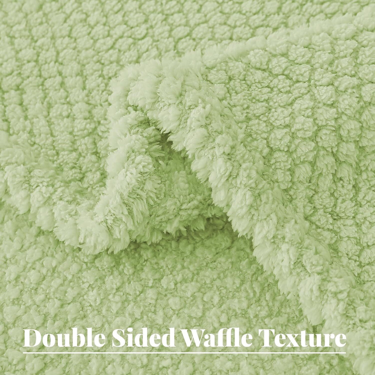 Whale Flotilla Queen Size Fuzzy Fleece Blanket, Fluffy Warm Soft Jacquard Bed Blankets for Fall Winter, Lightweight and Cozy, 90x90 Inch, Light Green