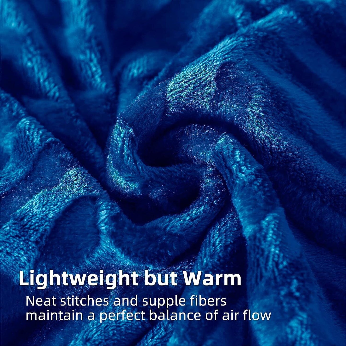 Whale Flotilla Flannel Fleece Twin Size 60x80 Inch Bed Blanket, Soft Velvet Lightweight Bedspread Plush Fluffy Coverlet Chevron Design Decorative Blanket for All Season, Royal Blue