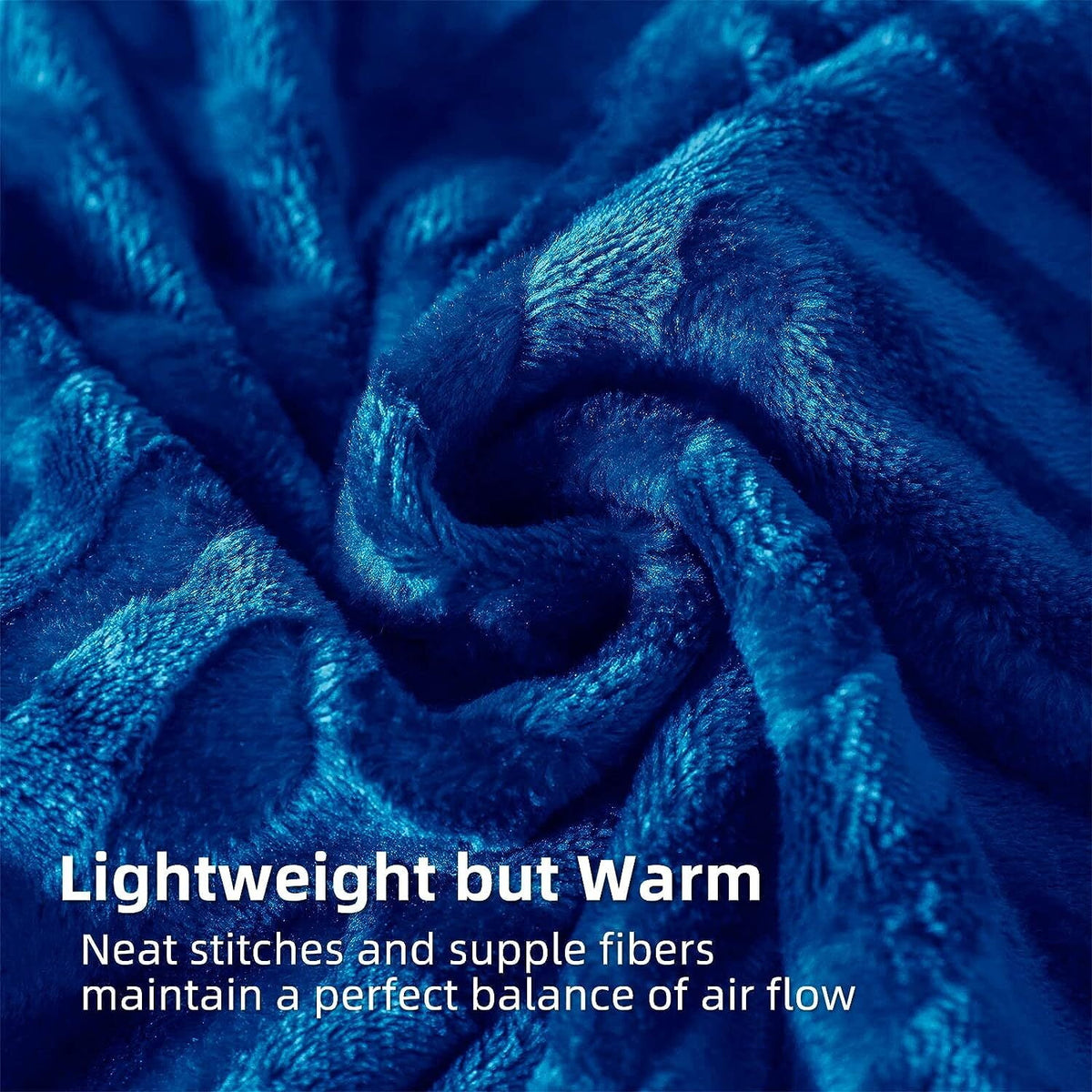 Whale Flotilla Flannel Fleece Queen Size 90x90 Inch Bed Blanket, Soft Velvet Lightweight Bedspread Plush Fluffy Coverlet Chevron Design Decorative Blanket for All Season, Royal Blue
