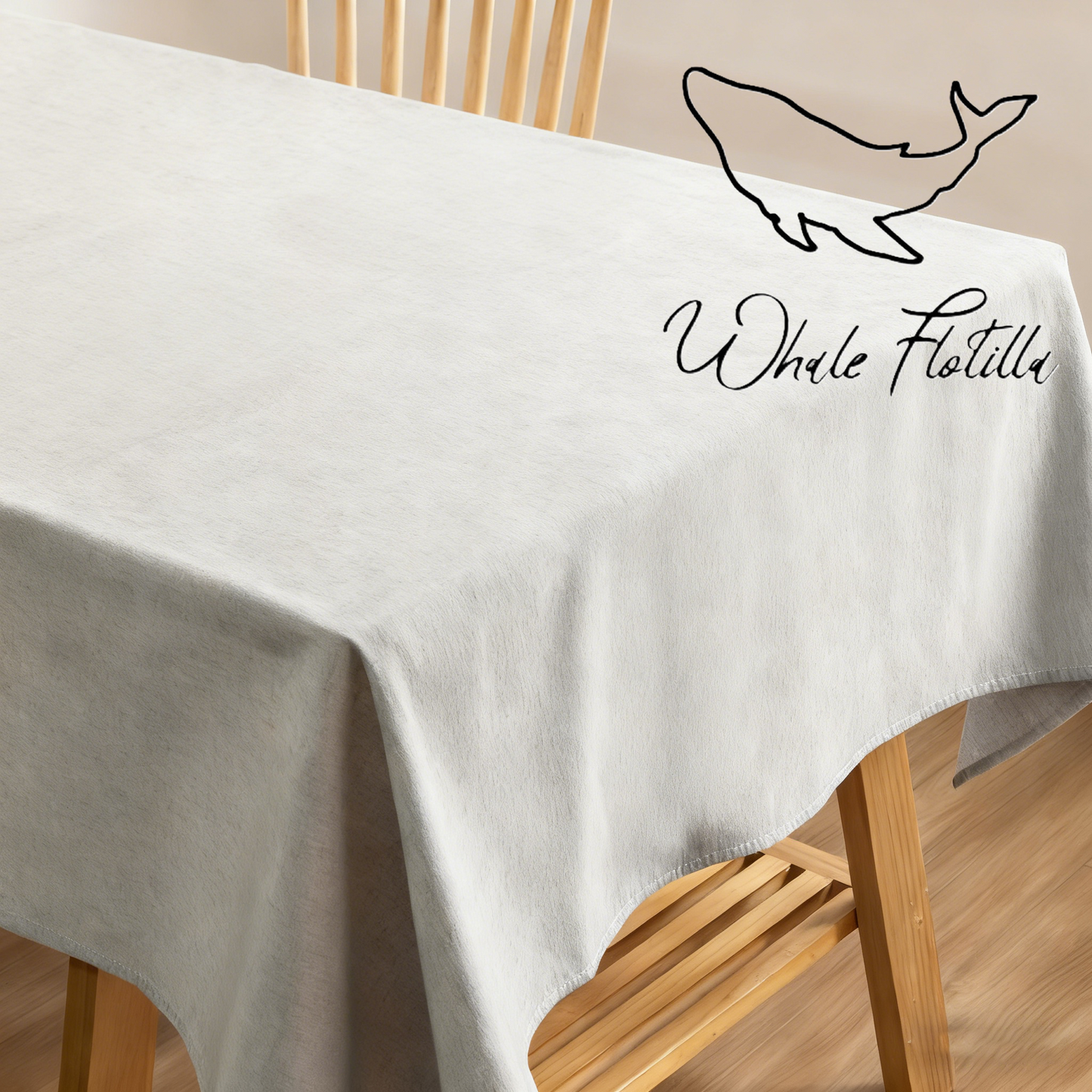 Whale Flotilla Rectangle Tablecloth 60x84 Inch - Waterproof Stain Resistant Wrinkle-Free Soft Table Cover, Gris Table Cloth for Dinner Party Holiday Home Decor