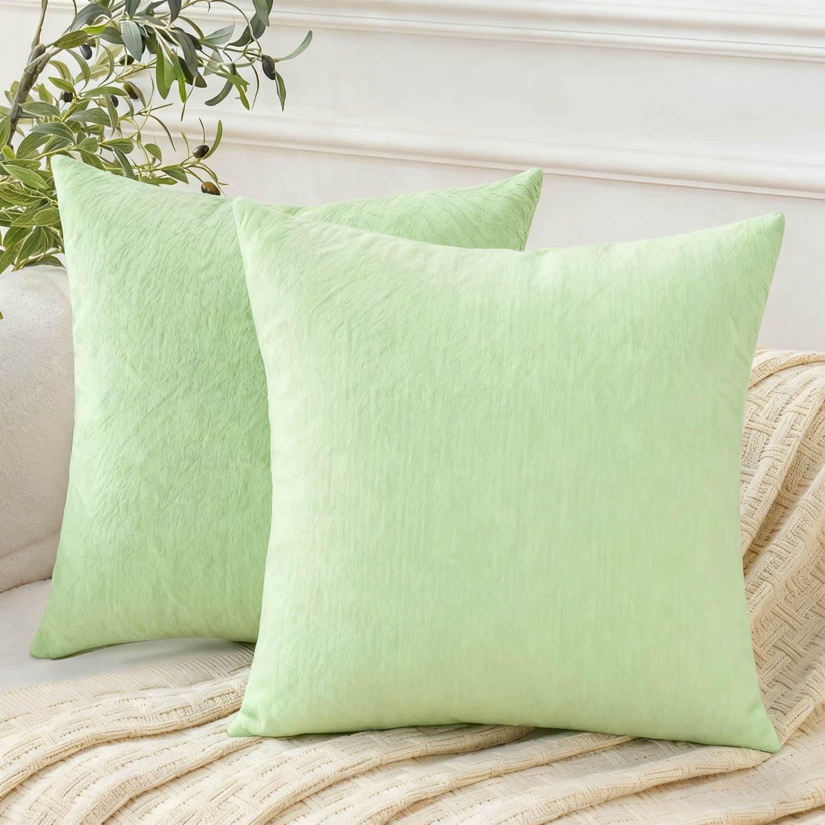 Whale Flotilla Luxury Soft Decorative Throw Pillow Cover, Cushion Cover for Couch Sofa Bed Chair, Stylish Home Decor Accent PillowcaseㄛGreen