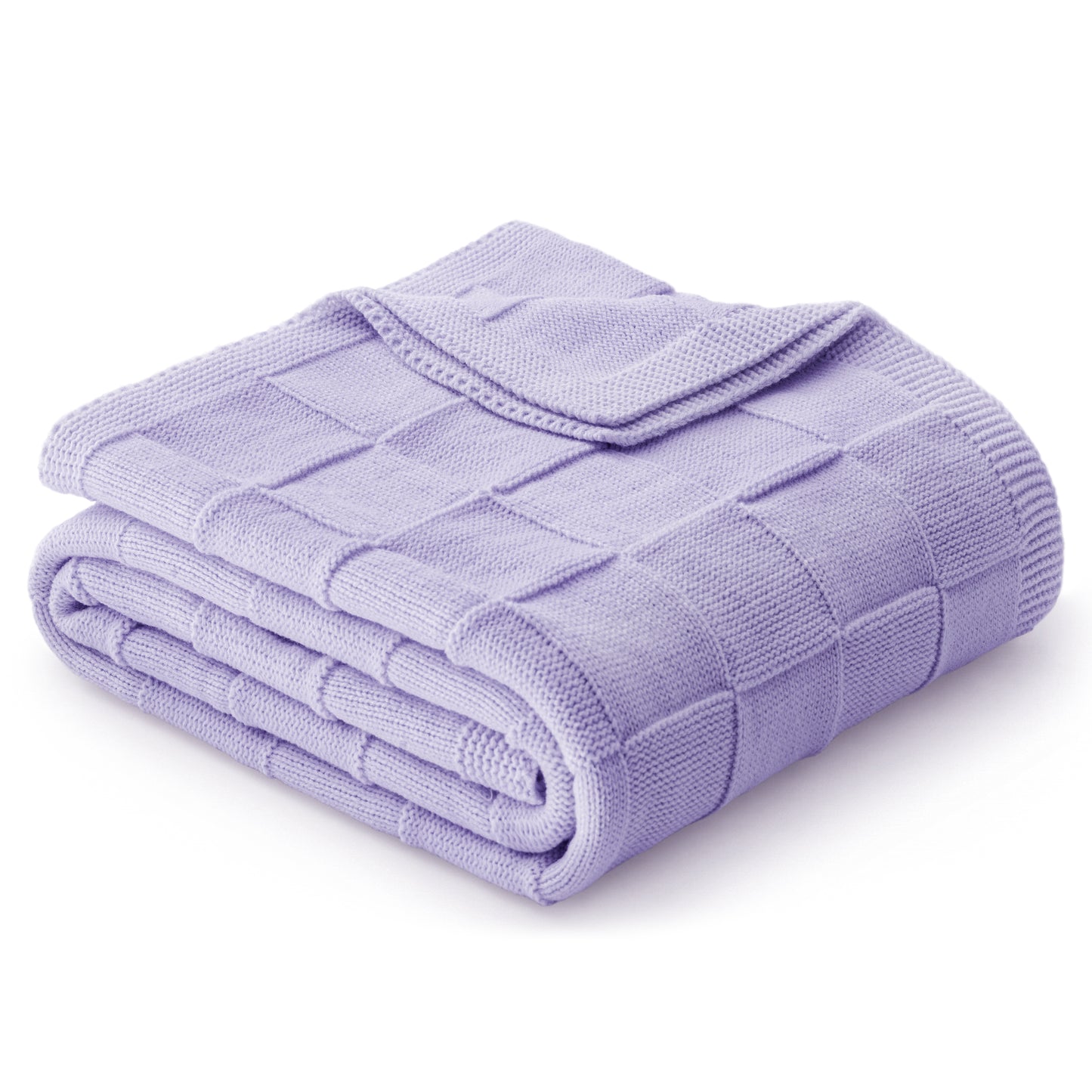 Whale Flotilla Knit Throw Blanket for Couch, Soft Fuzzy Decorative Knitted Blanket for Sofa Bed, Lightweight Cozy Warm Throws, 60x80 Inch, Violet