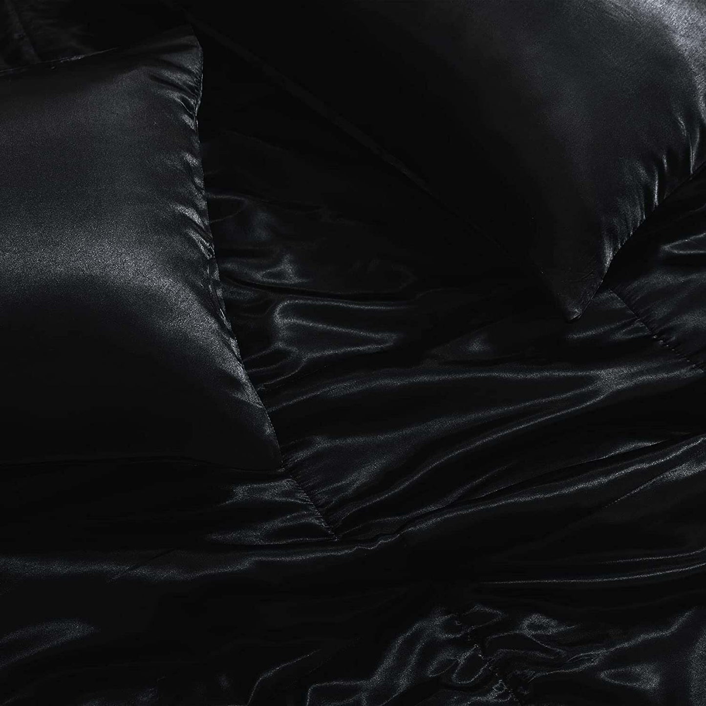 Whale Flotilla 2-Piece Reversible King Size Silk Comforter Set/Bedding Set, Soft Satin Comforter with 1 Satin Pillowcases, Lightweight Duvet Set for All Seasons, Champagne
