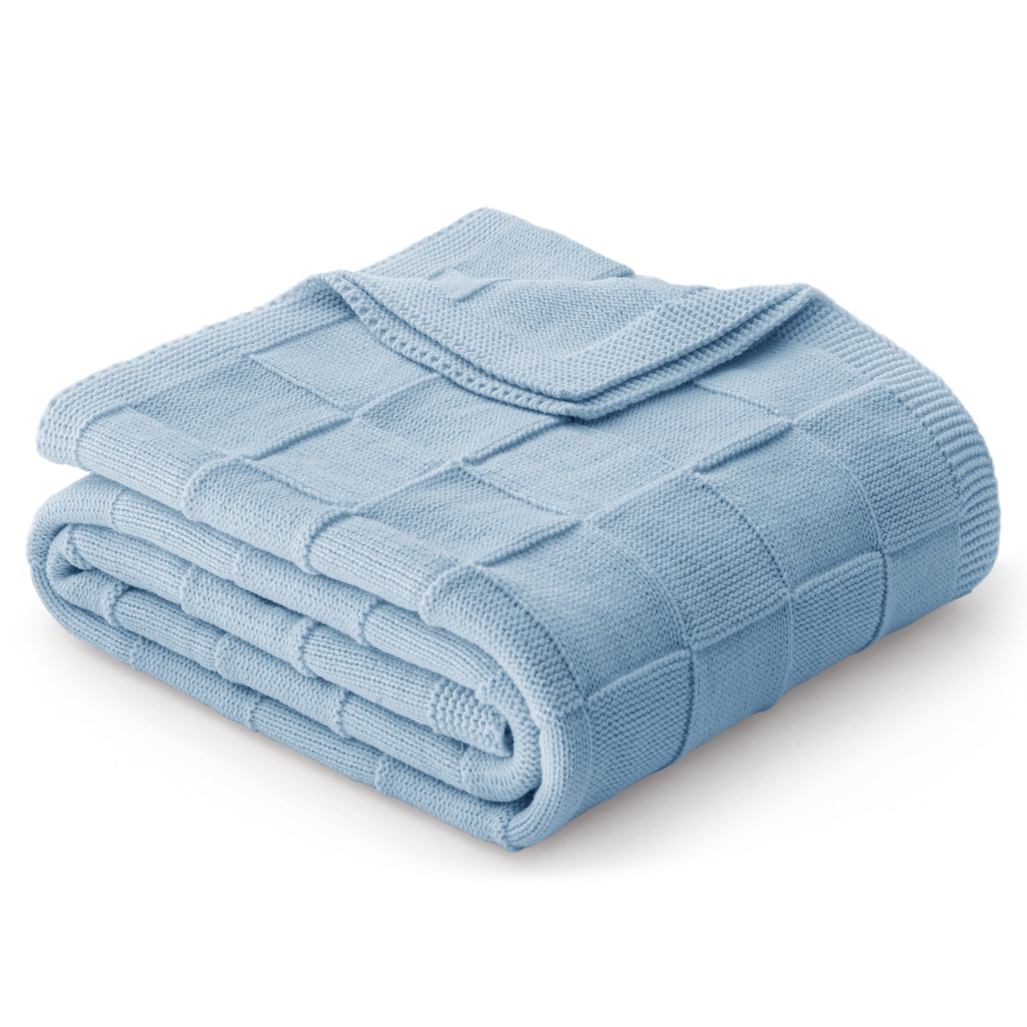 Whale Flotilla Knit Throw Blanket for Couch, Soft Fuzzy Decorative Knitted Blanket for Sofa Bed, Lightweight Cozy Warm Throws, 60x80 Inch, Blue